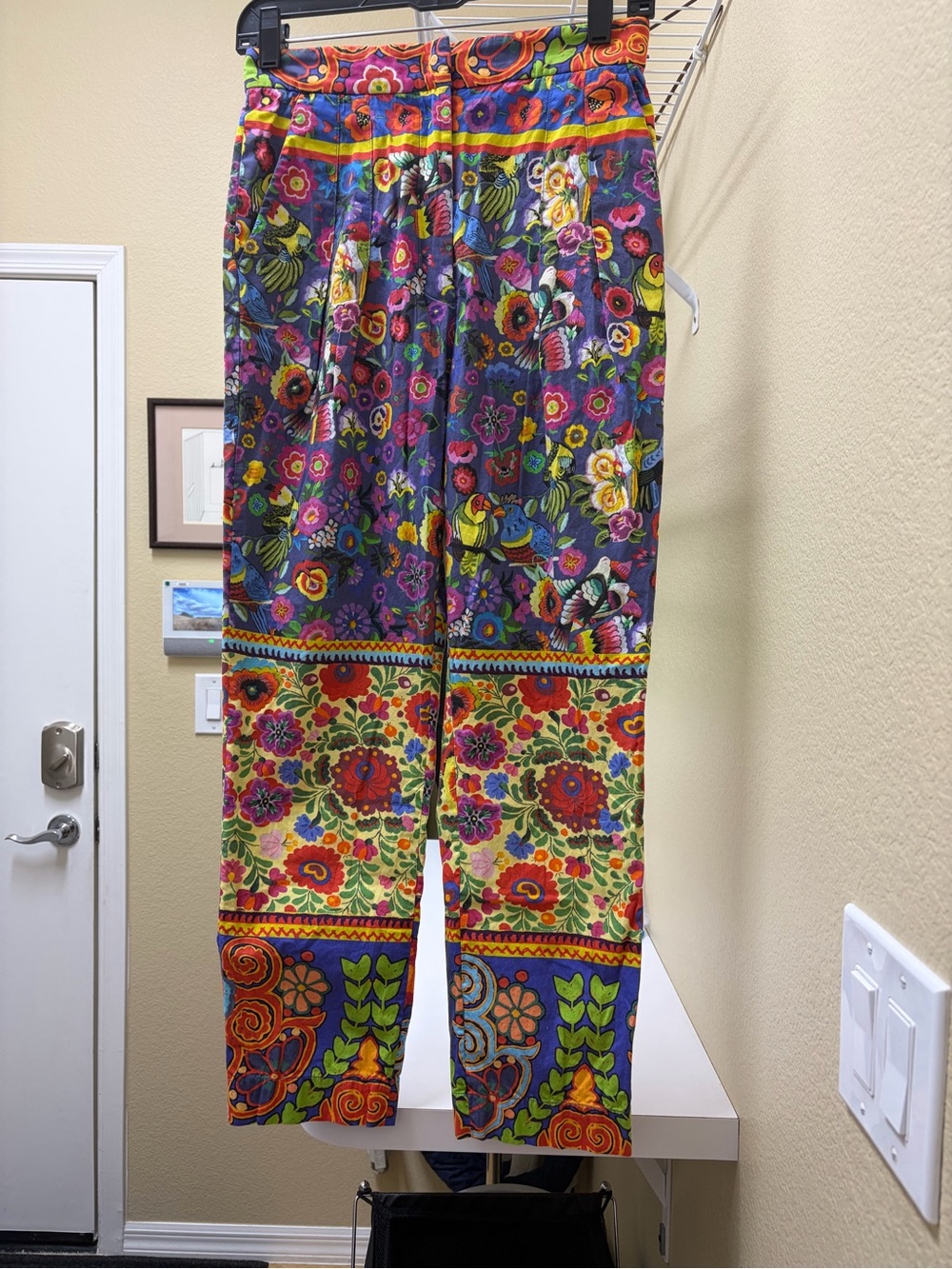 Floral Patchwork Ankle Pants in Multicolor